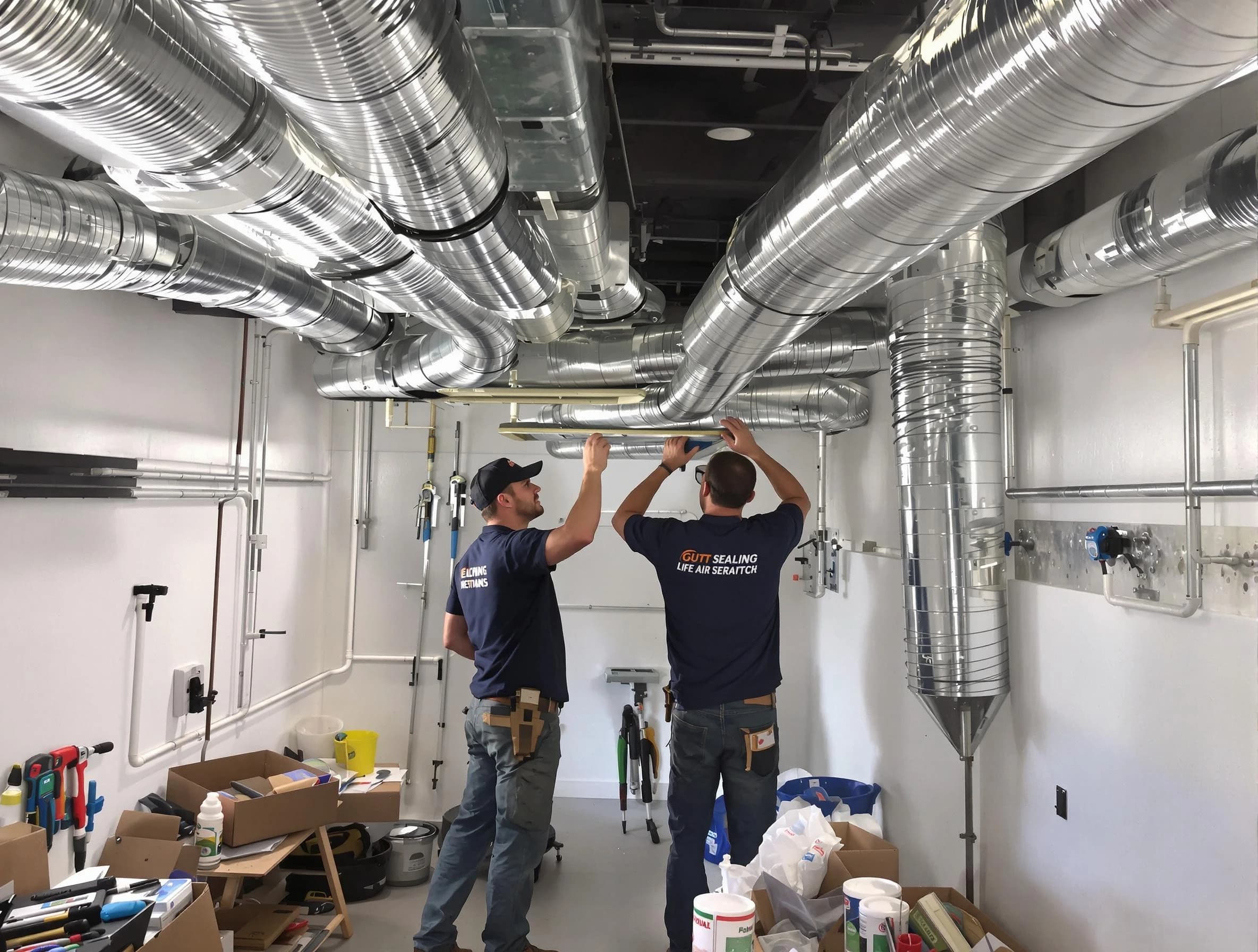 Clarksville Air Duct Cleaning technician applying professional duct sealing solutions in Clarksville