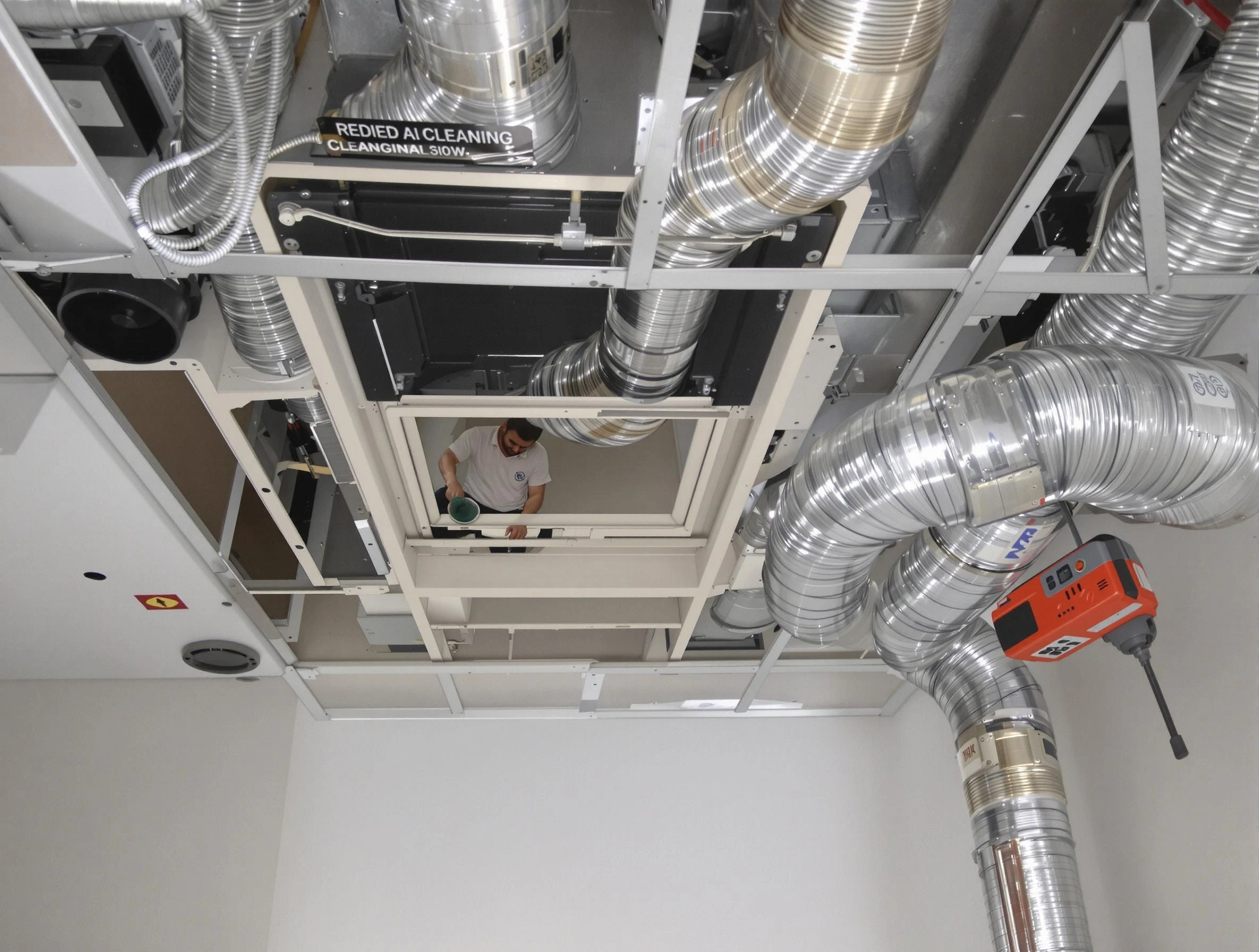 Clarksville Air Duct Cleaning technician performing detailed central duct system cleaning in Clarksville