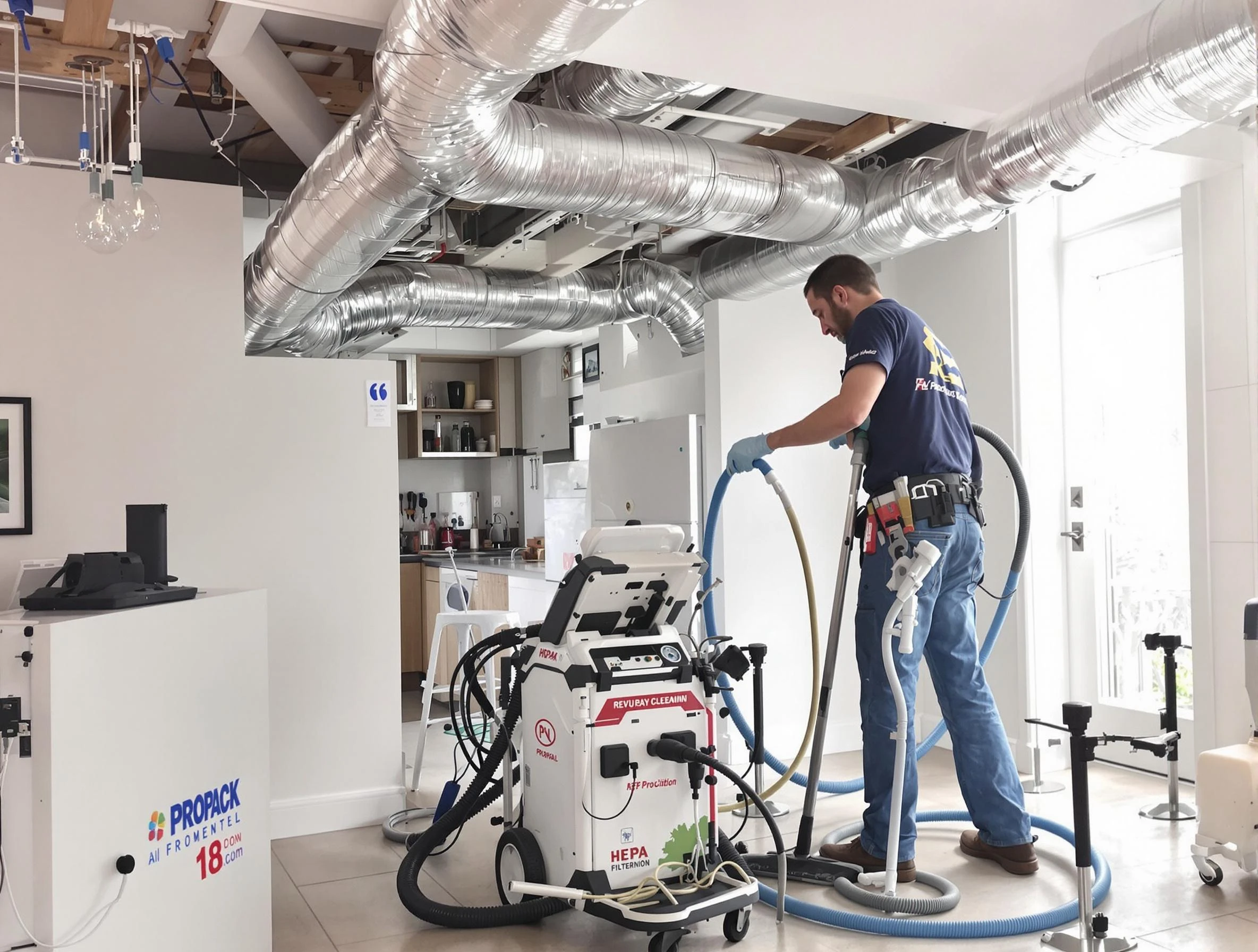 Clarksville Air Duct Cleaning technician performing advanced pure duct cleaning with specialized equipment in Clarksville