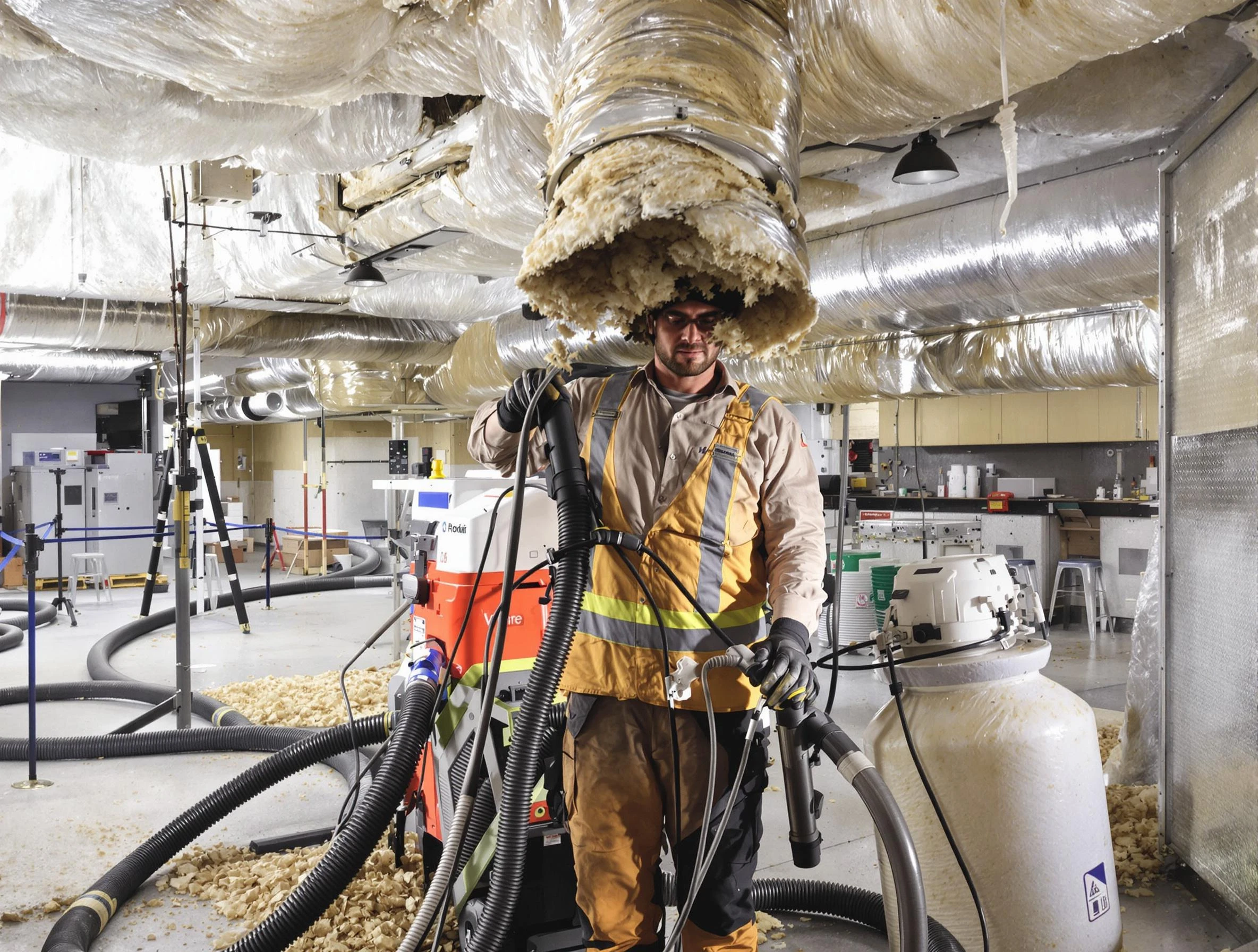 Professional vacuum insulation removal by Clarksville Air Duct Cleaning expert in Clarksville